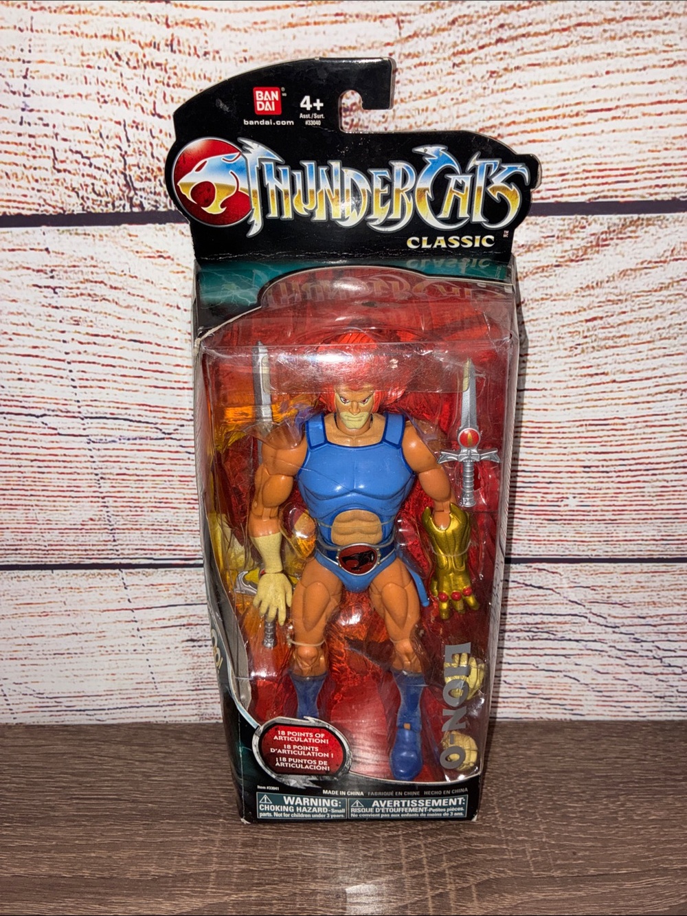 Bandai Thundercats Classic Lion-O Action Figure - Red & Blue 2011